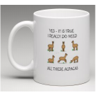 Coffee Mug - Yes I really do need all these Alpacas